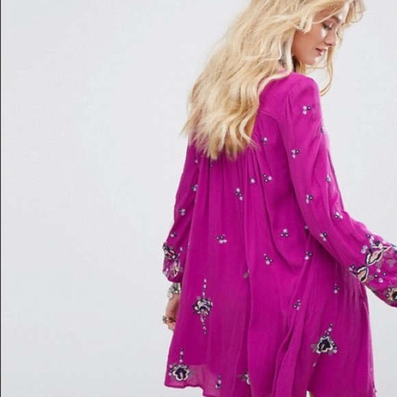 PRICE⬇️ Free People Pink Embroidered Minidress - Picture 3 of 8